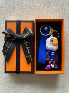 & Other Stories Orange Gift Box with Blue Eagle Keychain